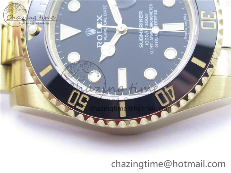 Submariner 116618 LN Black Ceramic 316L Bp Maker 1:1 Best Edition Black Dial on YG Bracelet SA3135 V2