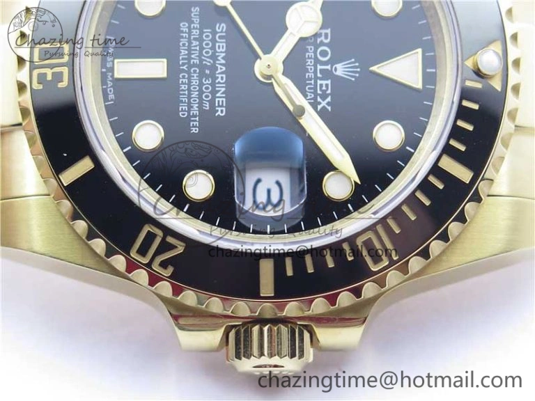 Submariner 116618 LN Black Ceramic 316L Bp Maker 1:1 Best Edition Black Dial on YG Bracelet SA3135 V2