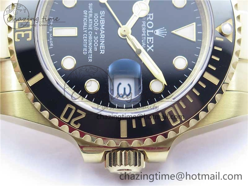 Submariner 116618 LN Black Ceramic 316L Bp Maker 1:1 Best Edition Black Dial on YG Bracelet SA3135 V2