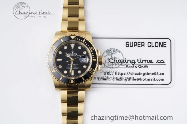 Submariner 116618 LN Black Ceramic YG Plated 904L Steel Clean 1:1 Best Edition VR3135