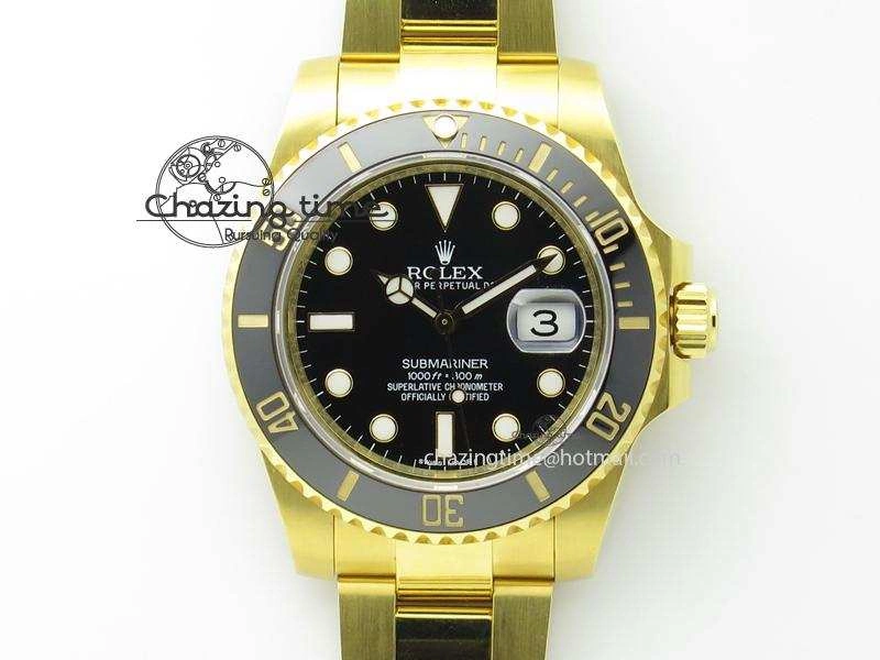Submariner 116618 LN Bp-Maker Best Edition Black Dial On YG Bracelet ETA2836