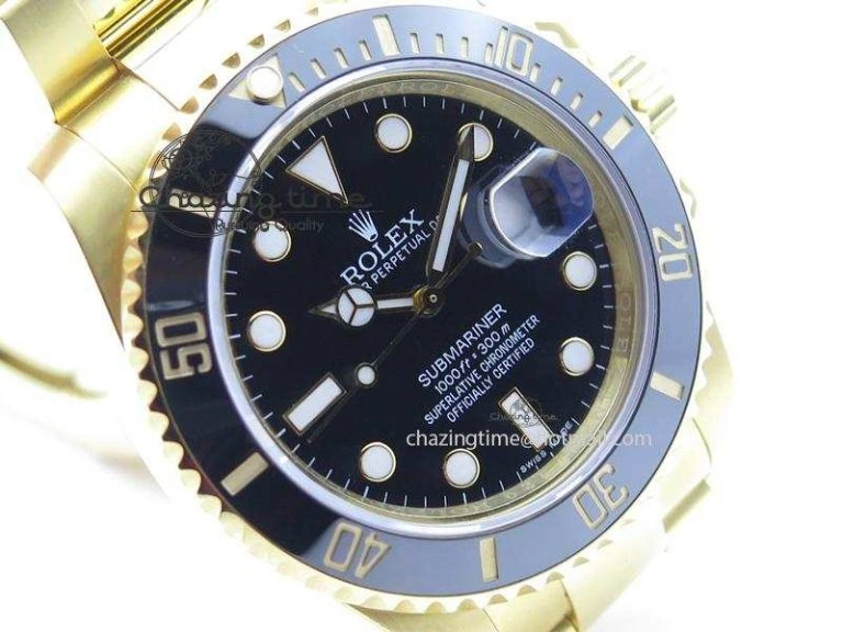 Submariner 116618 LN Bp-Maker Best Edition Black Dial On YG Bracelet ETA2836