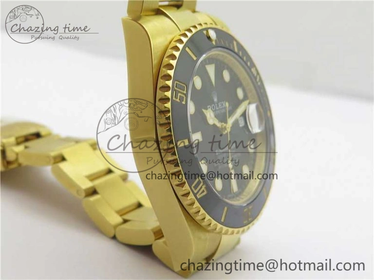 Submariner 116618 LN D1F Best Edition YG Wrapped Black Dial on YG Wrapped Bracelet A2836