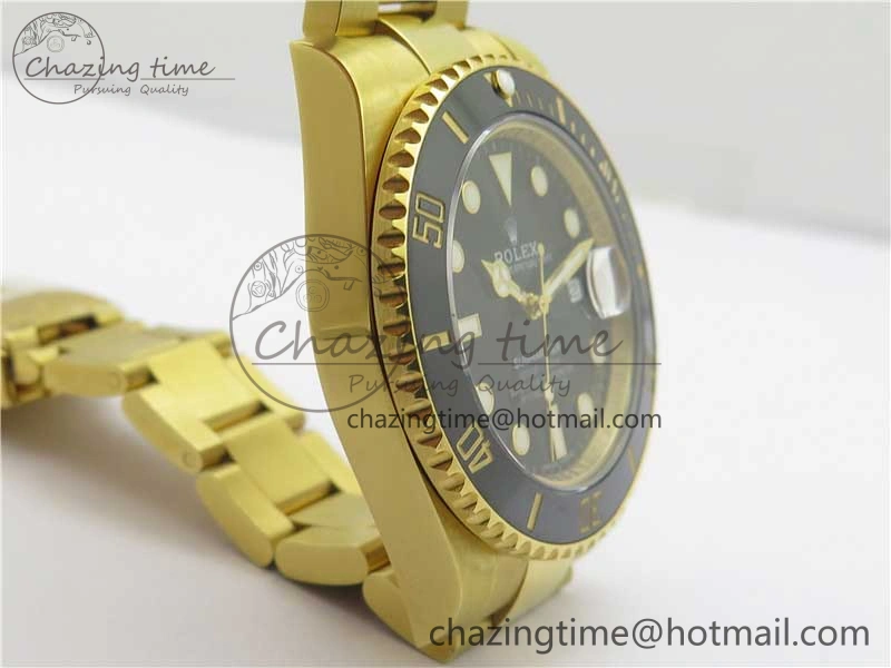 Submariner 116618 LN D1F Best Edition YG Wrapped Black Dial on YG Wrapped Bracelet A2836