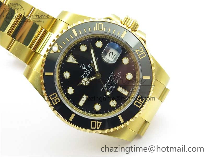 Submariner 116618 LN D1F Best Edition YG Wrapped Black Dial on YG Wrapped Bracelet A2836
