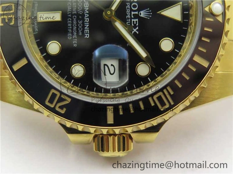 Submariner 116618 LN D1F Best Edition YG Wrapped Black Dial on YG Wrapped Bracelet A2836