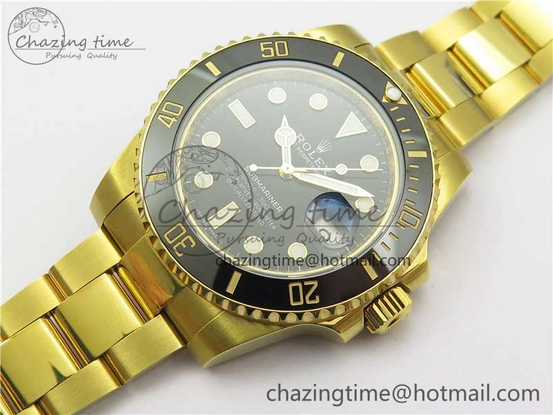 Submariner 116618 LN D1F Best Edition YG Wrapped Black Dial on YG Wrapped Bracelet A2836