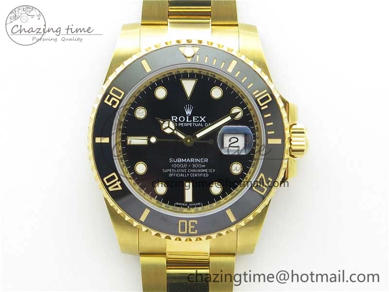 Submariner 116618 LN D1F Best Edition YG Wrapped Black Dial on YG Wrapped Bracelet A2836