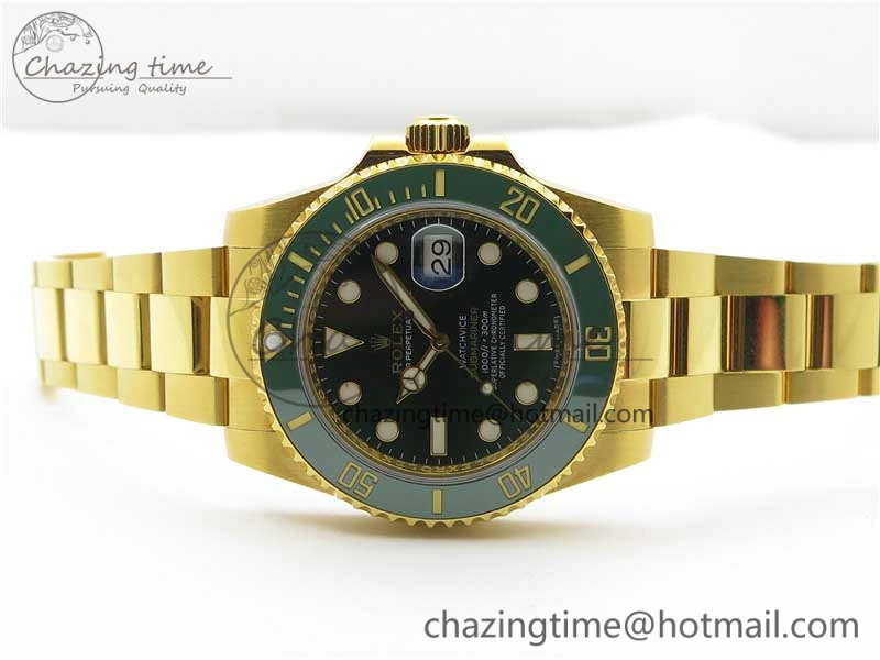Submariner 116618 LV VRF Best Edition YG Wrapped Green Dial on YG Wrapped Bracelet A2836 MAX Version