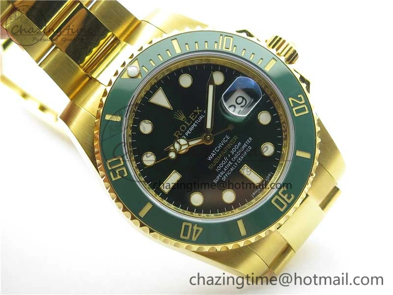 Submariner 116618 LV VRF Best Edition YG Wrapped Green Dial on YG Wrapped Bracelet A2836 MAX Version