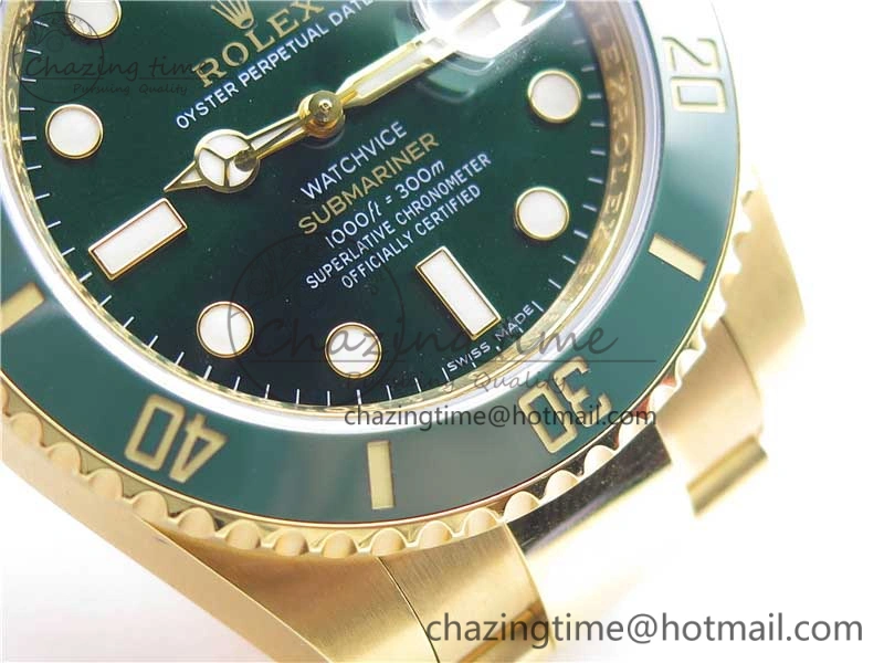 Submariner 116618 LV VRF Best Edition YG Wrapped Green Dial on YG Wrapped Bracelet A2836 MAX Version