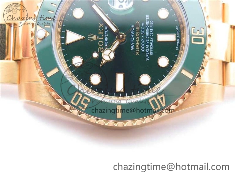 Submariner 116618 LV VRF Best Edition YG Wrapped Green Dial on YG Wrapped Bracelet A2836 MAX Version