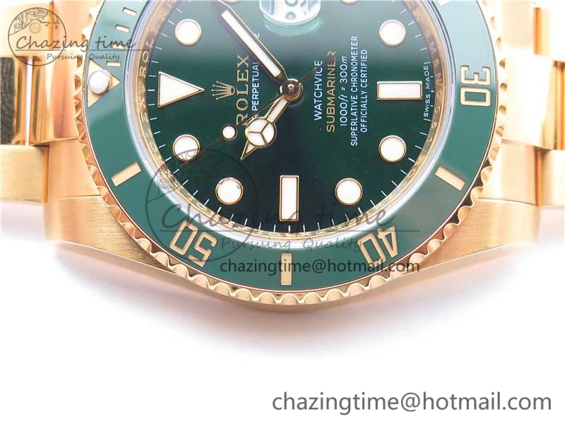 Submariner 116618 LV VRF Best Edition YG Wrapped Green Dial on YG Wrapped Bracelet A2836 MAX Version
