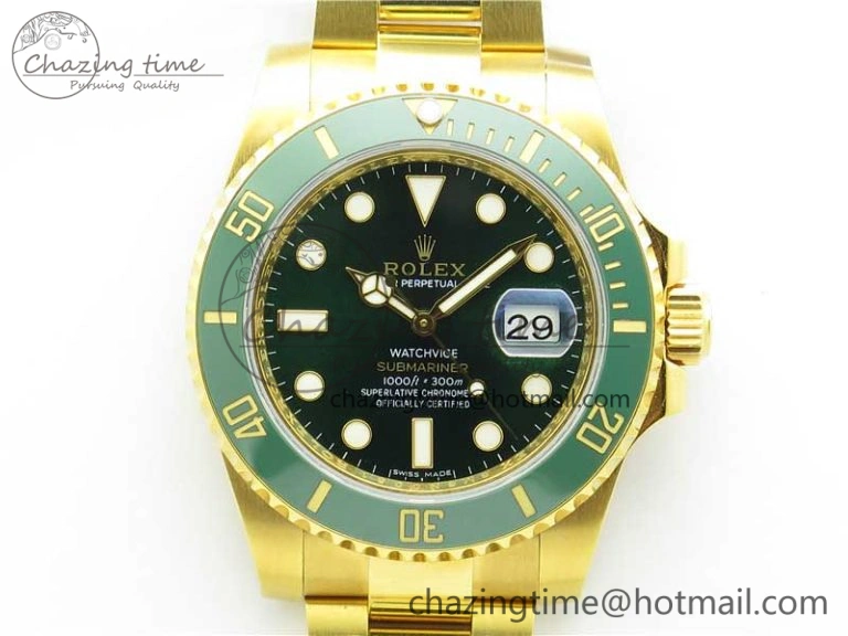 Submariner 116618 LV VRF Best Edition YG Wrapped Green Dial on YG Wrapped Bracelet A2836 MAX Version