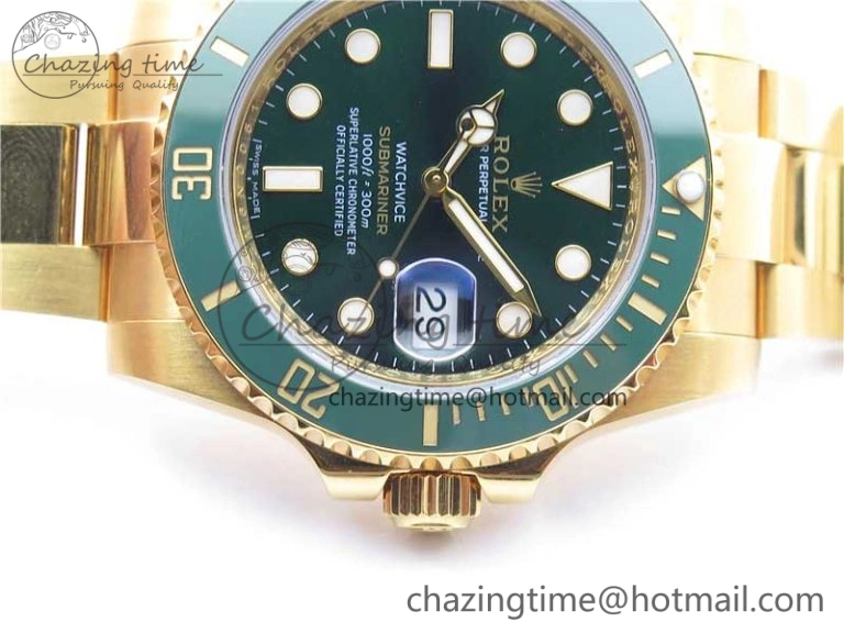 Submariner 116618 LV VRF Best Edition YG Wrapped Green Dial on YG Wrapped Bracelet A2836 MAX Version
