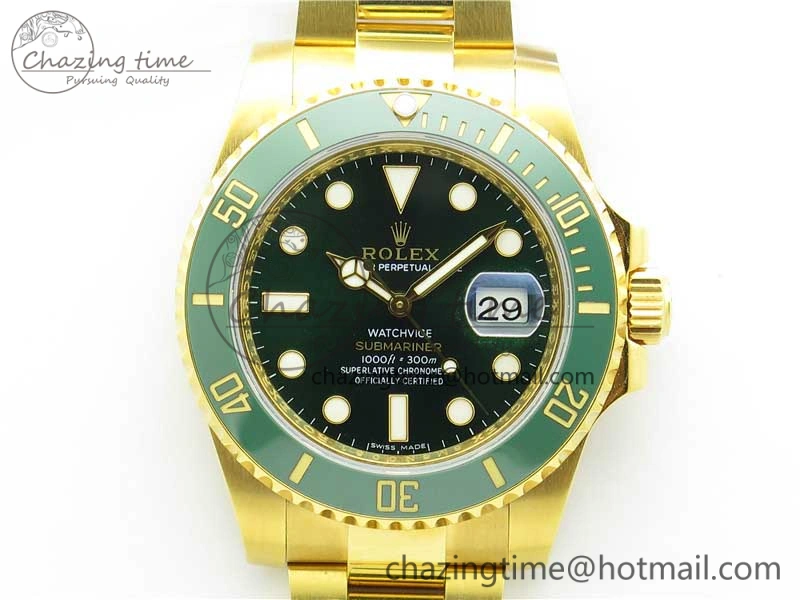 Submariner 116618 LV VRF Best Edition YG Wrapped Green Dial on YG Wrapped Bracelet A2836 MAX Version