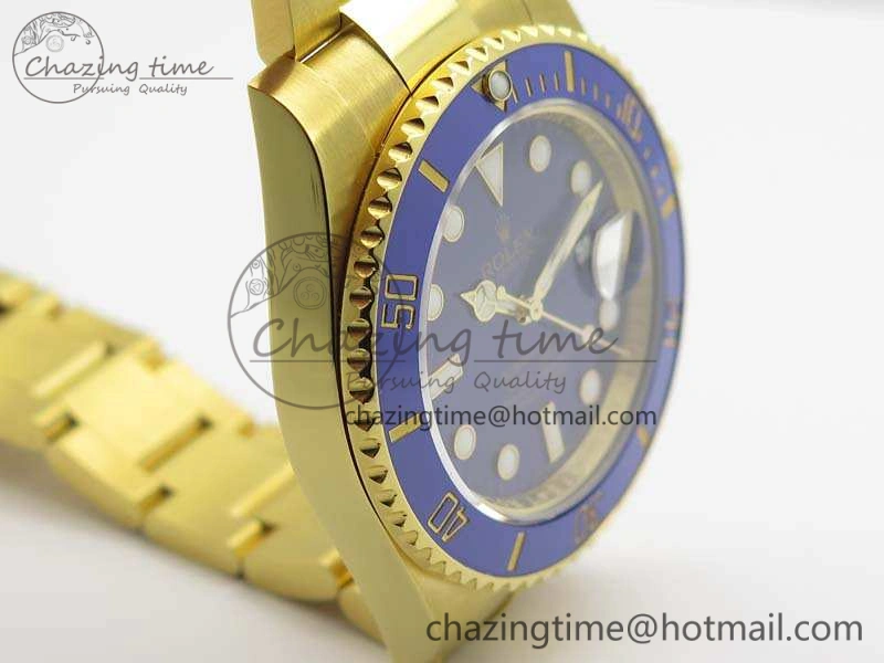 Submariner 116618LB Full YG Wrapped VRF 1:1 Best Edition Blue Dial On Full YG Wrapped Bracelet A2836