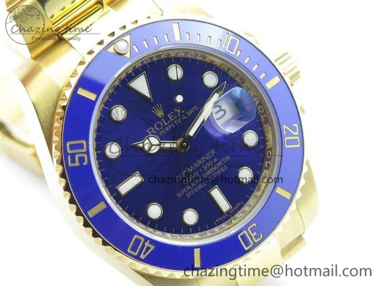 Submariner 116618LB Full YG Wrapped VRF 1:1 Best Edition Blue Dial On Full YG Wrapped Bracelet A2836
