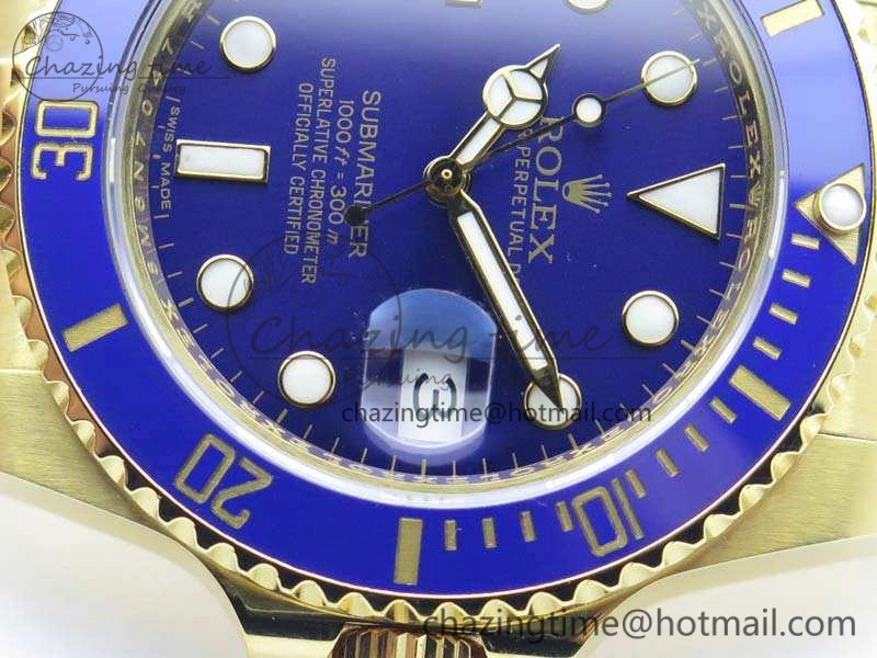 Submariner 116618LB Full YG Wrapped VRF 1:1 Best Edition Blue Dial On Full YG Wrapped Bracelet A2836