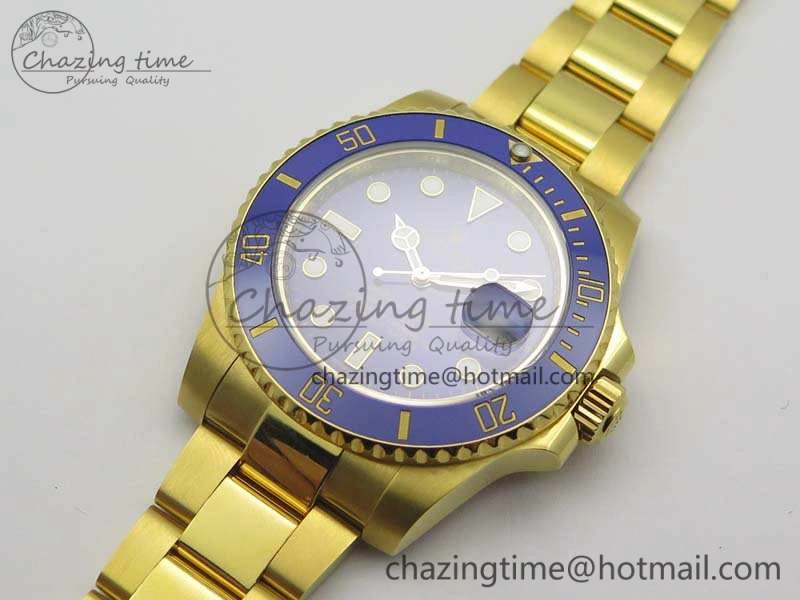 Submariner 116618LB Full YG Wrapped VRF 1:1 Best Edition Blue Dial On Full YG Wrapped Bracelet A2836