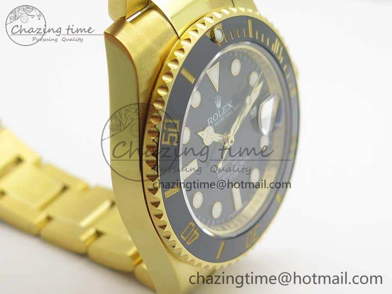 Submariner 116618LN Full YG Wrapped VRF 1:1 Best Edition Black Dial On Full YG Wrapped Bracelet A2836