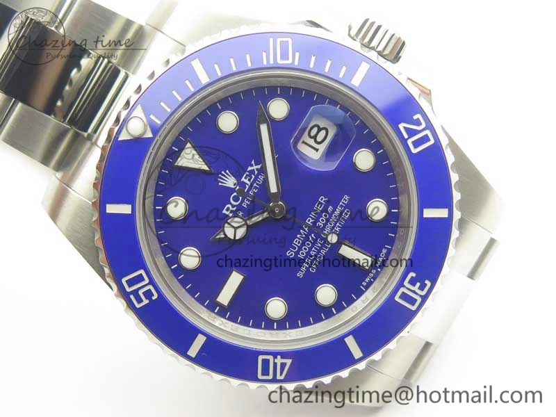 Submariner 116619 LB Blue Ceramic JF Best Edition Blue Dial on SS Bracelet A2824