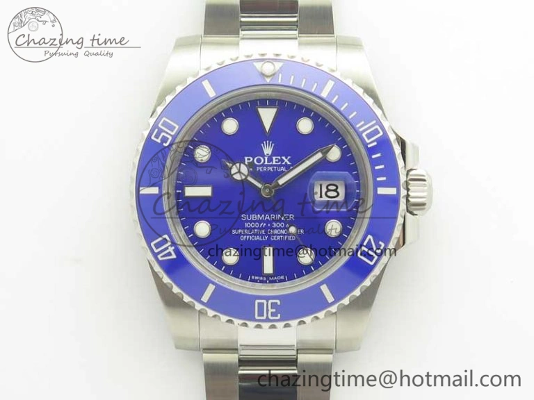 Submariner 116619 LB Blue Ceramic JF Best Edition Blue Dial on SS Bracelet A2824