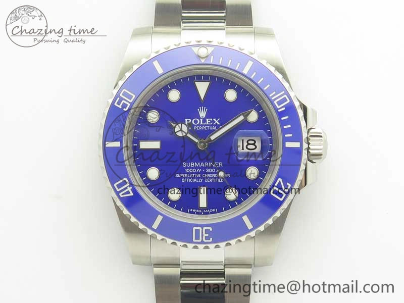 Submariner 116619 LB Blue Ceramic JF Best Edition Blue Dial on SS Bracelet A2824