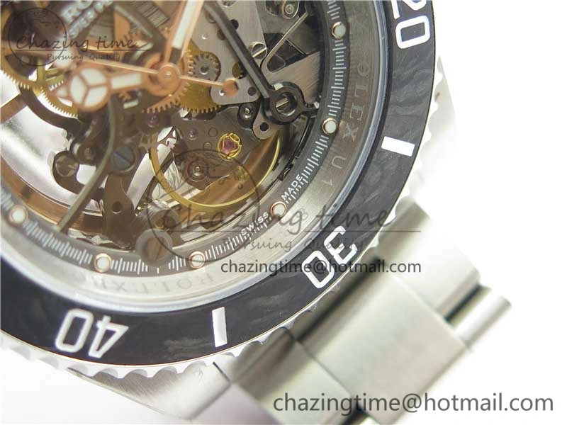 Submariner 116660 Andrea Pirlo SS WWF Best Edition Carbon Bezel on Skeleton SA3130