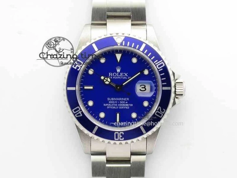 Submariner 16610 Blue SS BP Maker Best Edition Blue Dial On SS Bracelet SA3135