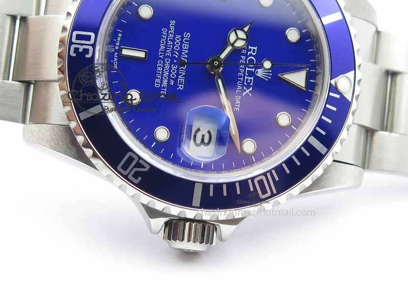 Submariner 16610 Blue SS BP Maker Best Edition Blue Dial On SS Bracelet SA3135