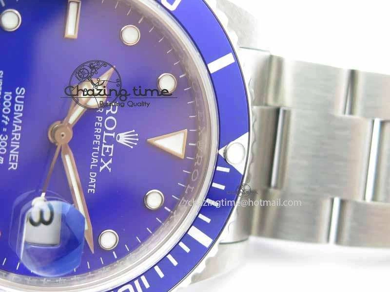 Submariner 16610 Blue SS BP Maker Best Edition Blue Dial On SS Bracelet SA3135
