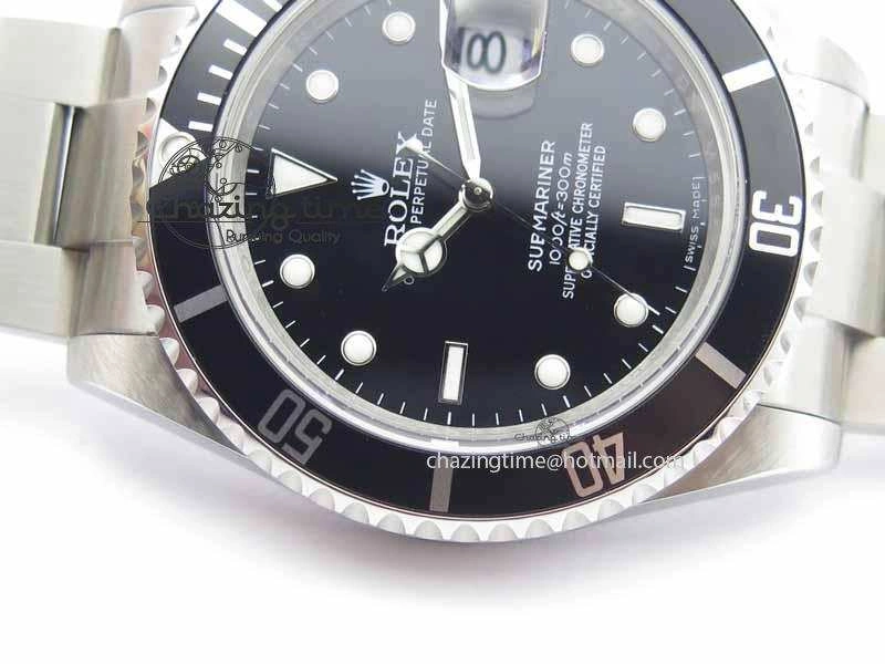 Submariner 16610 LN Black Metal Bezel JF 1:1 Best Edition On SS Bracelet SH3135