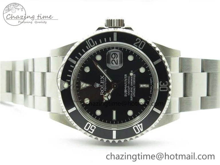 Submariner 16610 LN Black No Rehaut Engraving 904L Steel ARF1:1 Best Edition on SS Bracelet SH3135