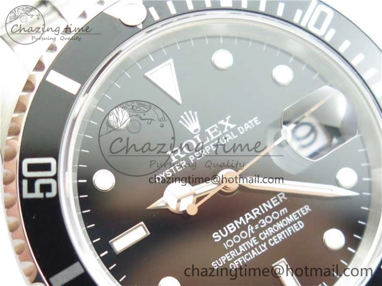 Submariner 16610 LN Black No Rehaut Engraving 904L Steel ARF1:1 Best Edition on SS Bracelet SH3135