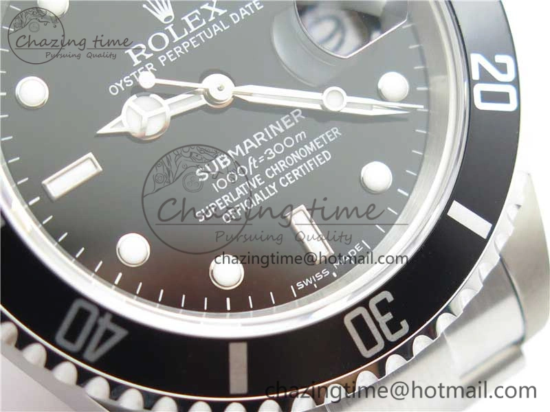 Submariner 16610 LN Black No Rehaut Engraving 904L Steel ARF1:1 Best Edition on SS Bracelet SH3135