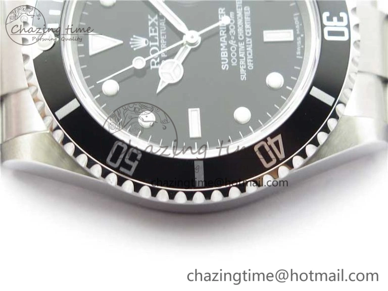 Submariner 16610 LN Black No Rehaut Engraving 904L Steel ARF1:1 Best Edition on SS Bracelet SH3135