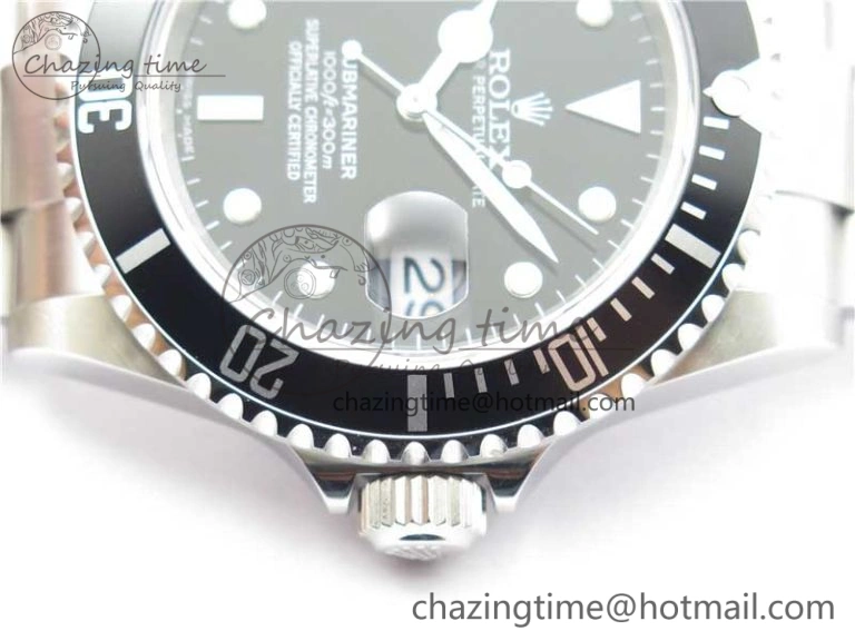 Submariner 16610 LN Black No Rehaut Engraving 904L Steel ARF1:1 Best Edition on SS Bracelet SH3135