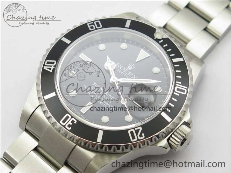 Submariner 16610 LN Black No Rehaut Engraving 904L Steel ARF1:1 Best Edition on SS Bracelet SH3135