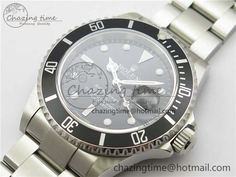Submariner 16610 LN Black No Rehaut Engraving 904L Steel ARF1:1 Best Edition on SS Bracelet SH3135