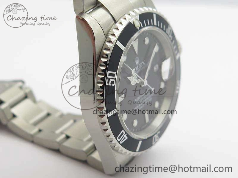 Submariner 16610 LN Black No Rehaut Engraving JF 1:1 Best Edition On SS Bracelet SH3135