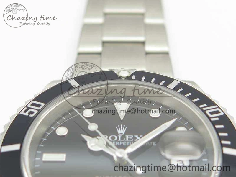 Submariner 16610 LN Black No Rehaut Engraving JF 1:1 Best Edition On SS Bracelet SH3135