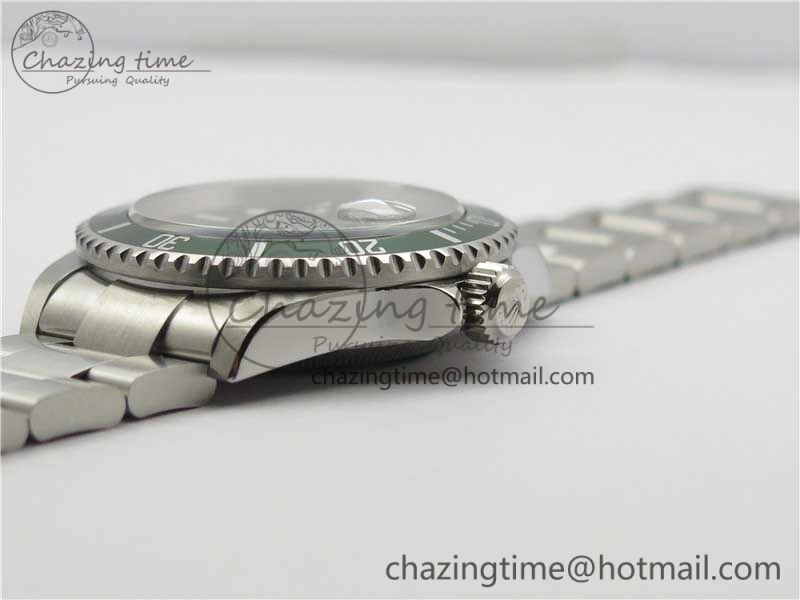 Submariner 16610 LV Green No Rehaut Engraving 904L Steel ARF1:1 Best Edition on SS Bracelet SH3135
