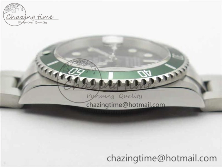 Submariner 16610 LV Green No Rehaut Engraving 904L Steel ARF1:1 Best Edition on SS Bracelet SH3135