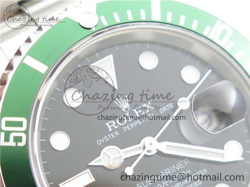Submariner 16610 LV Green No Rehaut Engraving 904L Steel ARF1:1 Best Edition on SS Bracelet SH3135