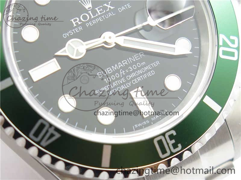 Submariner 16610 LV Green No Rehaut Engraving 904L Steel ARF1:1 Best Edition on SS Bracelet SH3135