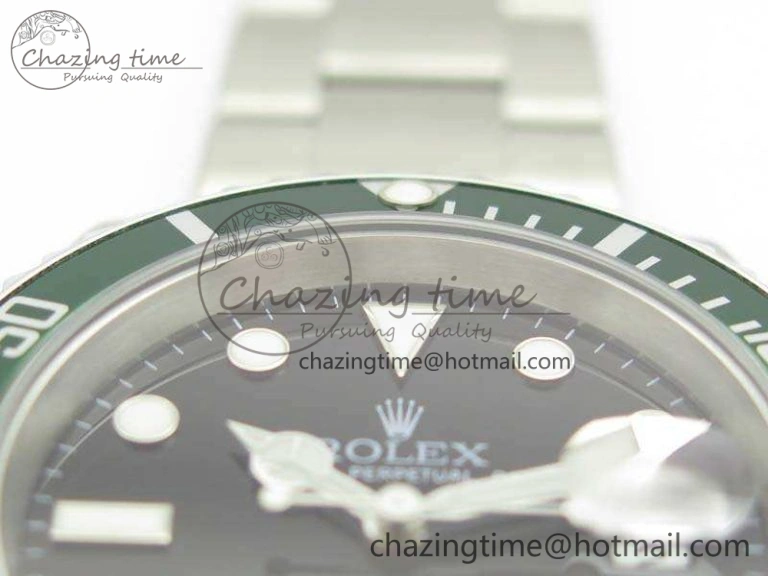 Submariner 16610 LV Green No Rehaut Engraving JF 1:1 Best Edition On SS Bracelet SH3135