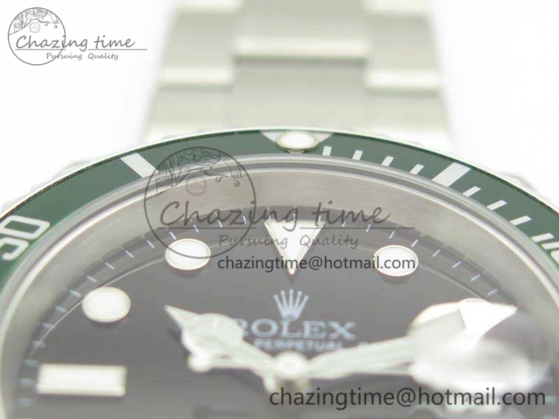 Submariner 16610 LV Green No Rehaut Engraving JF 1:1 Best Edition On SS Bracelet SH3135