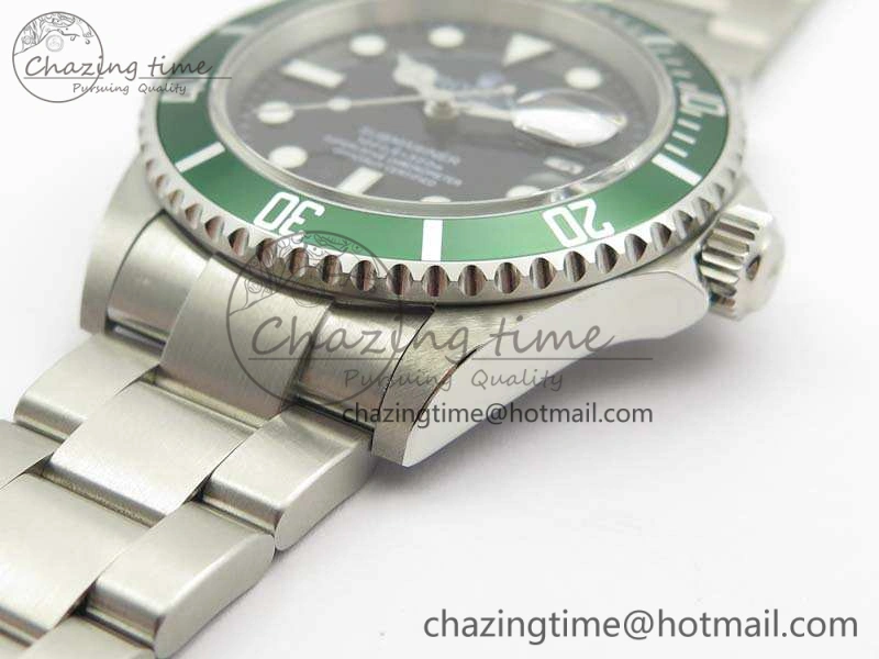 Submariner 16610 LV Green No Rehaut Engraving JF 1:1 Best Edition On SS Bracelet SH3135