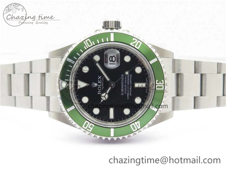 Submariner 16610 LV Kermit Green 904L Steel ARF1:1 Best Edition on SS Bracelet SH3135